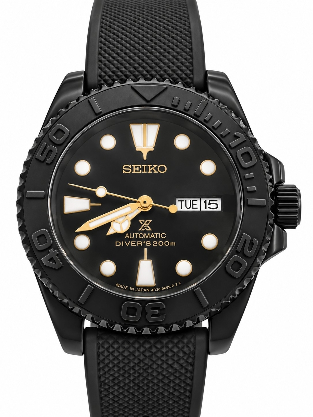 Custom Seiko Mod Automatic Diver • Black & Gold • NH36 • Built by Jonathan JP